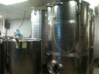 Stainless steel fermenting tanks