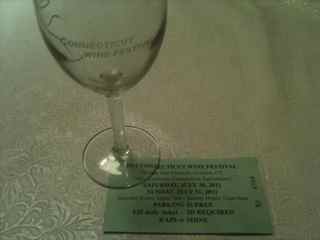 CT Wine Festival glass with ticket
