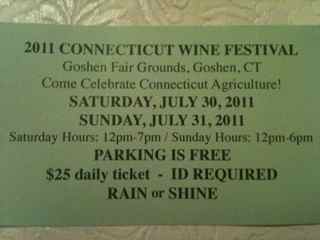 CT Wine Festival entrance ticket